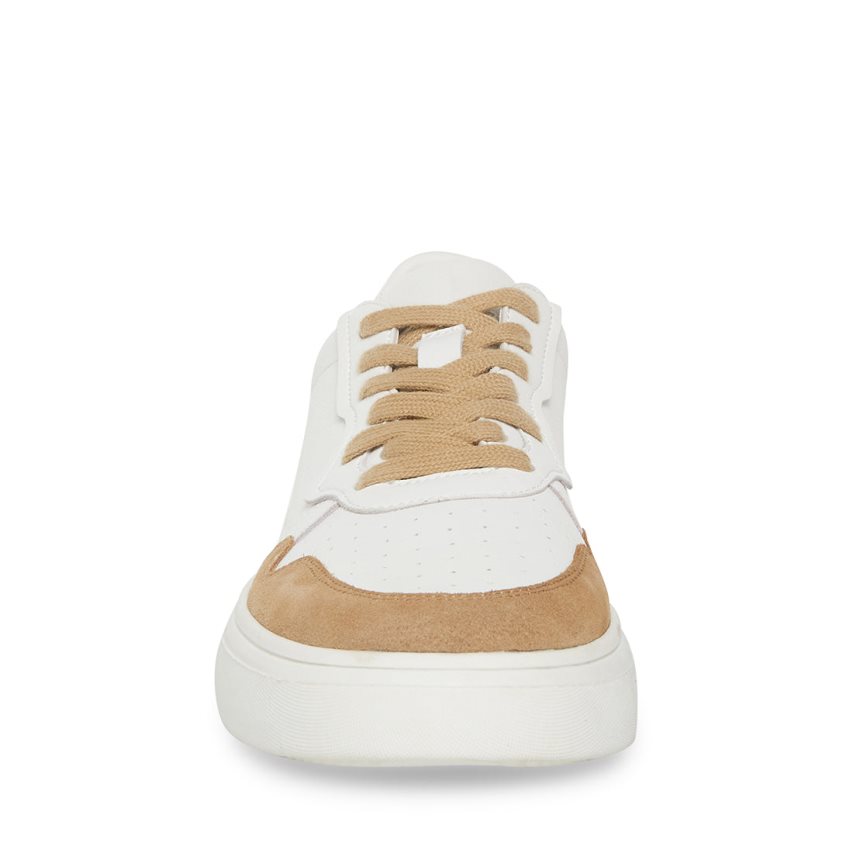 White / Brown Steve Madden Jorgee Suede Men's Sneakers | PH 320616AV